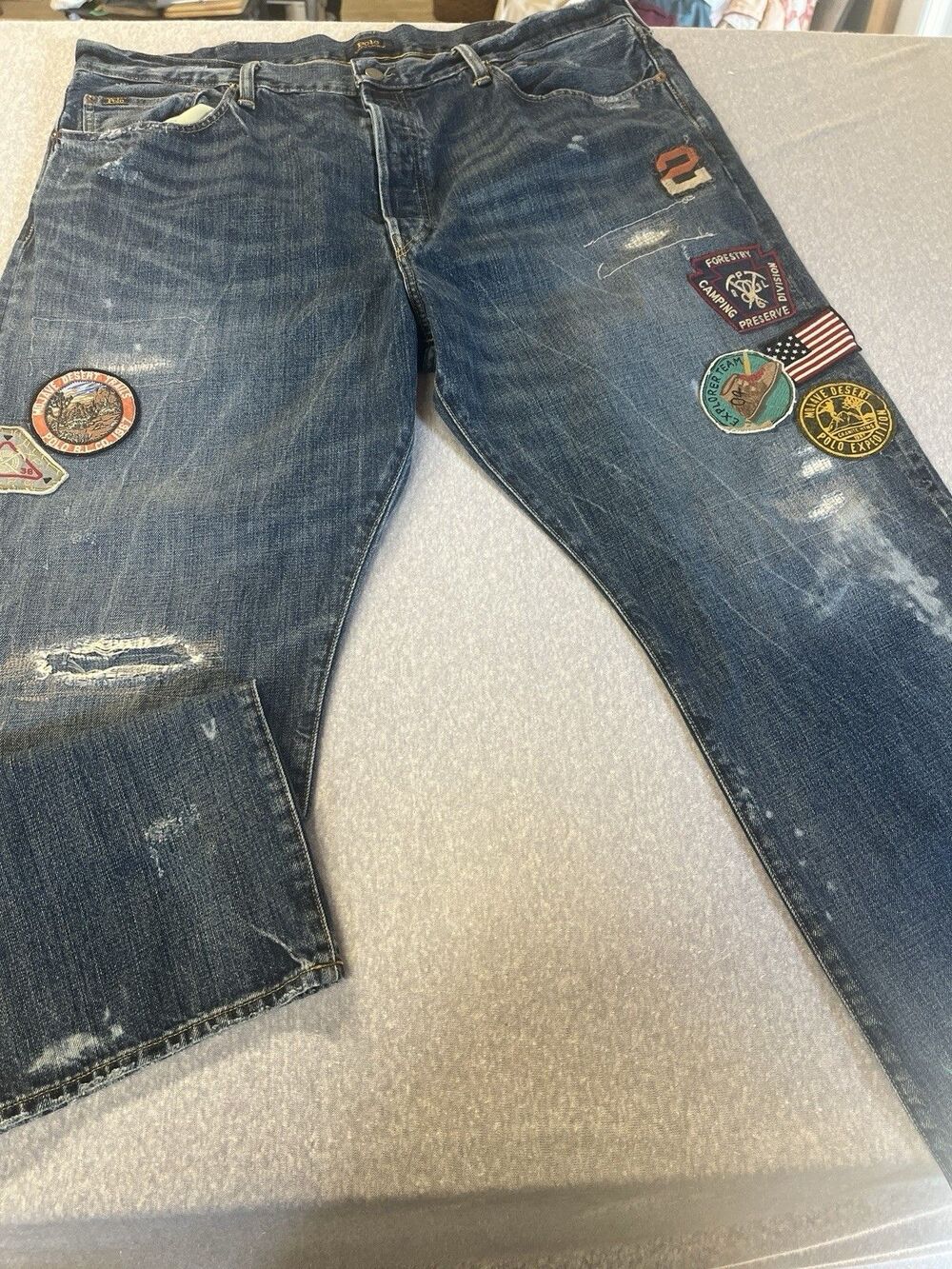 Ralph Lauren Polo Mojave Explorer Jeans Men’s 40x30 Patches Button Fly Vintage